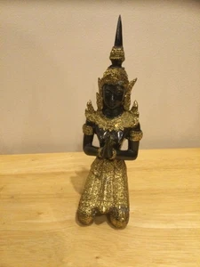 Vintage Thai kniender Buddha Engel Statue 7-1/2 Zoll - Bild 1 von 6