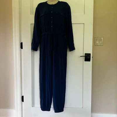 NUEVO Mono utilitario Madewell pierna cónica gasa hilado en la luz jogger algodón azul marino 00 Foto 1 de 4