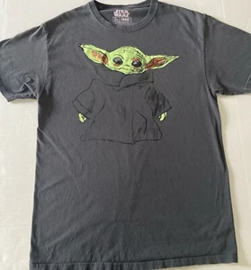 Camicia Star Wars med grigia Mandalorian bambino Yoda grafica crew manica corta - Foto 1 di 3