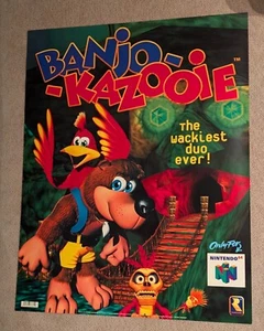 1998 Nintendo 64 N64 Banjo-Kazooie Store Display Poster 28" - Picture 1 of 8