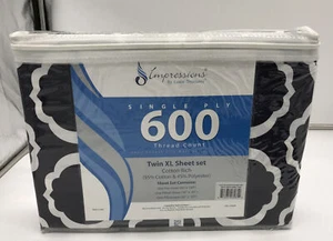 Twin XL Sheet Set, 600 TC,55% Cotton. One Flat, Fitted, One PillowCase - Picture 1 of 2