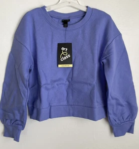NWT Art Class Girls Small (6/6X) Oversized Periwinkle Cropped Sweatshirt - Picture 1 of 7