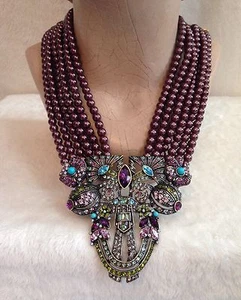 HEIDI DAUS Dark Aubergine Pearls BOUNTIFUL SPLENDOR Necklace - Picture 1 of 12