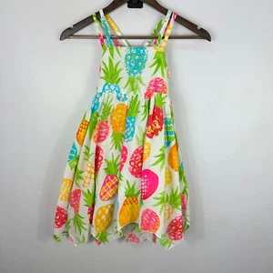 C&C California Sundress Girls 6 Multicolor Pineapple Print Resort Vacation - Picture 1 of 6
