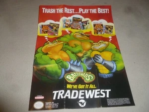 VINTAGE BATTLETOADS SUPER NINTENDO SPIEL PROMO POSTER TRADEWEST EINLAGE SNES - Bild 1 von 4