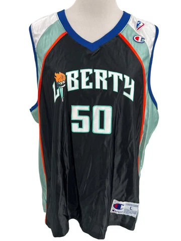 New York Liberty #50 Rebecca Lobo WNBA Champion Basketball Jersey Womens Large Cover
