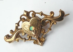 Antike Brosche Schaumgold,Biedermeier Historismus, opalisierende Perle,Tracht - Bild 1 von 5