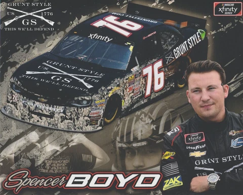 2018 Spencer Boyd Grunt Style Chevy Camaro NASCAR Xfinity postcard Cover
