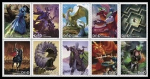 US 5909-5918 5918b Dungeons & Dragons F block 10 B MNH 2024 after Aug 15 - Picture 1 of 1