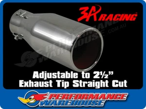 Exhaust Tip Straight Cut T-304 St Steel 4" Round 9" Long ID Adjustable to 2½" - Bild 1 von 2
