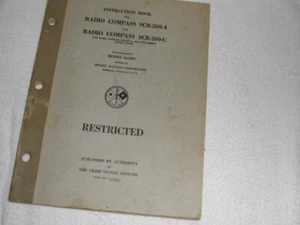  Vintage Radio Compass SCR-269A/C Bendix Aviation Instruction Book - Picture 1 of 3