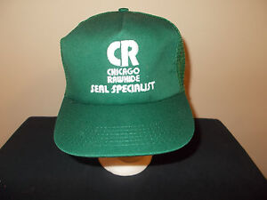 VTG-1990s Chicago Rawhide SKF Seal Solutions CR green mesh snapback hat sku17