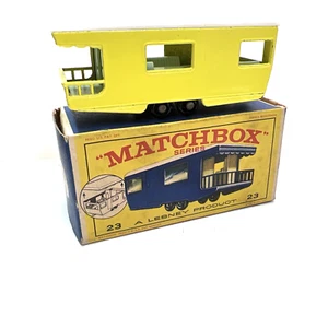 Matchbox Lesney #23D Trailer Caravan Yellow Body In Rare Original E Type Box - Picture 1 of 6