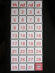 Números para fechas del mes tarjetas - Autismo/Demencia/Sidas visuales/SEN/Alzheimer - Imagen 1 de 12