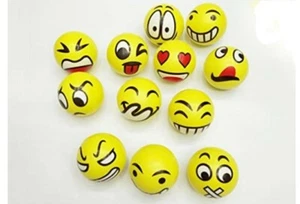 4 Emoji Squeeze Stress Balls Fun Toy Party Favors Prizes Birthday Gifts - Picture 1 of 1