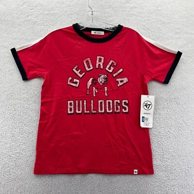Georgia Bulldogs Shirt Womens Small Red '47 Brand NCAA College UGA Ringer New - Image 1 of 4