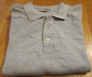 Men Golf Shirt Hanes Long Sleeve XL Gray Color Cotton Comfort Soft Fabric - Picture 1 of 2