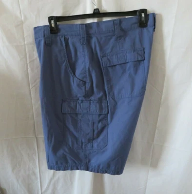 Shorts cargo arquiteto masculino novo com etiquetas tamanho W42 cor azul vários bolsos 100% algodão - Imagem 1 de 4