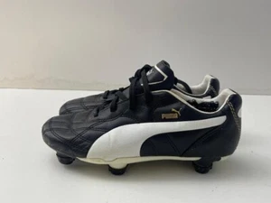 Puma Kids Boys Black Lace Up Foot Ball Soccer Trainers Shoes UK 1 EUR 33 B130 - Picture 1 of 7