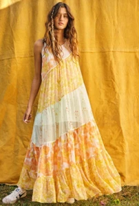 Free People NWT Size Large Mixed Floral Luna Grace Maxi Dress NEW - Picture 1 of 7