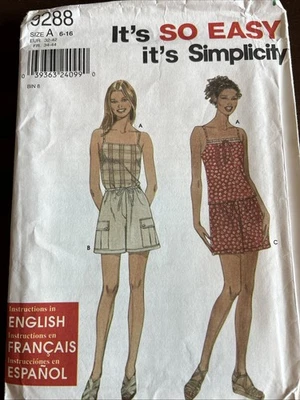 Simplicity Pattern 9288 Misses Top And Shorts Sz 6-16 - Image 1 of 3