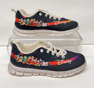 Disney Characters Athletic Shoes W 9/M 7.5 Black Mickey, Minnie, Lilo, Pinocchio - Picture 1 of 7