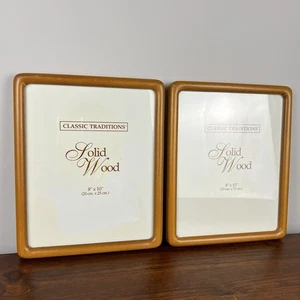 Set 2 Cornici Vintage 8x10 Legno Massello Angoli Arrotondati Lisci, Parete LEGGI - Foto 1 di 7