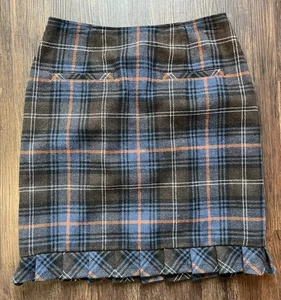 CAbi Women's Dark Academia Lined Plaid Skirt With Pleats - 6 - Picture 1 of 5