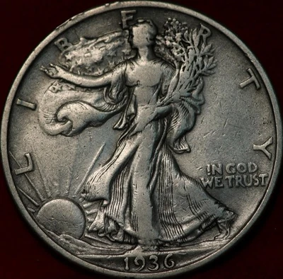 1936 Philadelphia Mint Silver Walking Liberty Half - Image 1 of 2