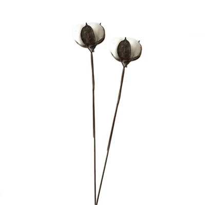  Faux Flower Arrangements Small Artificial Flowers Cotton Branches Stems Decor - Image 1 of 4