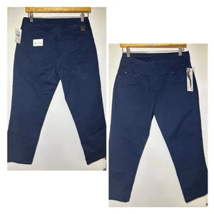 Jag Jeans High Rise Straight Crop Pants Pull On Classic Fit Blue Size 6 NEW! - Picture 1 of 10