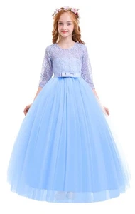 Neu mit Etikett Ibtom Castle Mädchen Aschenputtel blau Chiffon Kleid Kostüm Kleid Gr. 150 12/14 - Bild 1 von 14
