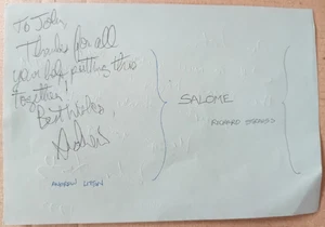 ORIGINAL AUTOGRAMM KLASSIK ANDREW LITTON Dirigent / JOHN LILL Pianist - Bild 1 von 2