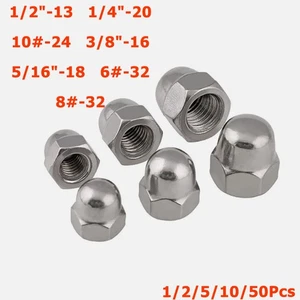 6-32 8-32 10-24 1/2" 1/4" 5/16" 3/8" UNC Domed Cap Nuts Acorn Nuts A2 Stainless - Picture 1 of 13