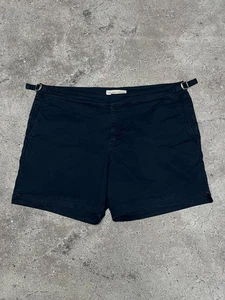 Orlebar Brown Bulldog Cotton Chino Classic Shorts Navy Blue Size 38 Men's Swim - Picture 1 of 19