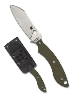 Spyderco Stok Drop Point Knife FB50FPOD 8Cr13MoV Blade OD Green G-10 - Sheath - Image 1 of 3