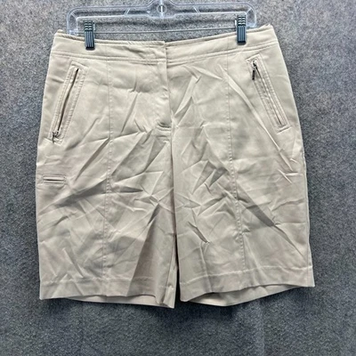 IZOD Shorts Womens 10 Beige Stretch Golf Bermuda Polyester XFG Lightweight - Image 1 of 4