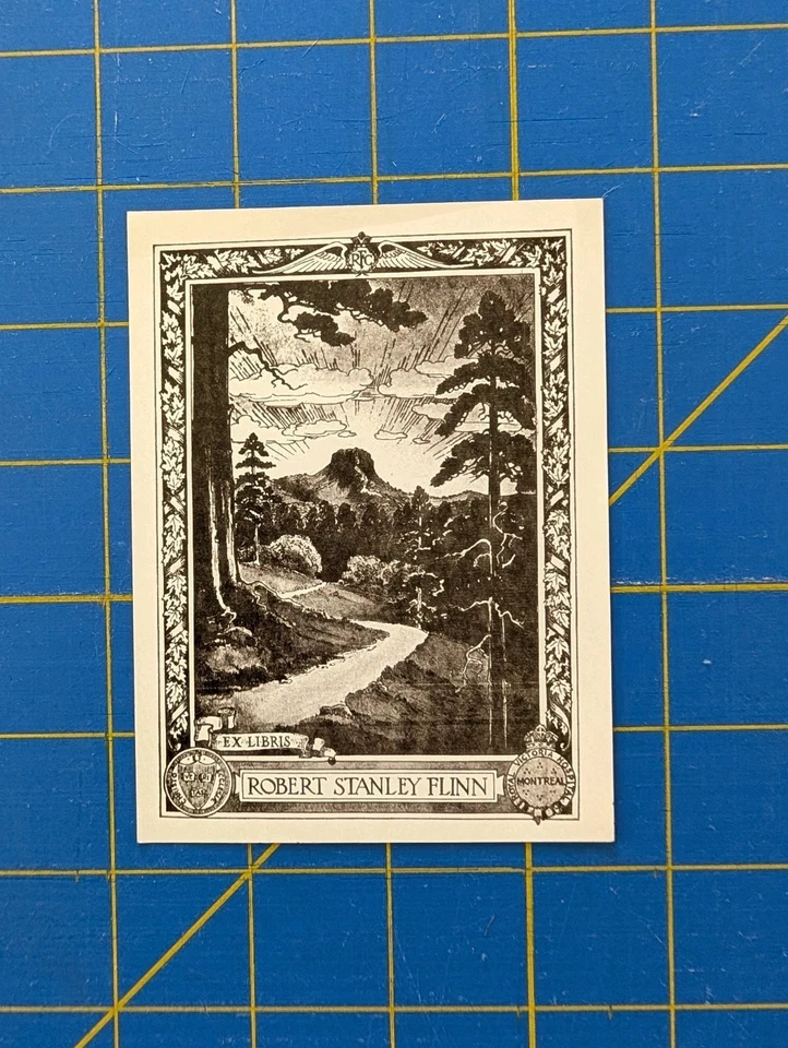 Ex libris Robert Flinn By Henry Hunter (Artist) bookplate Foto 1 de 1