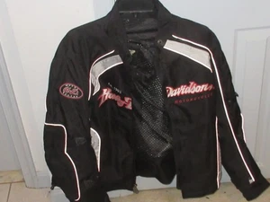 EXCELLENT Harley Davidson Motorcycles Armored Jacket Womens Black L - Picture 1 of 5