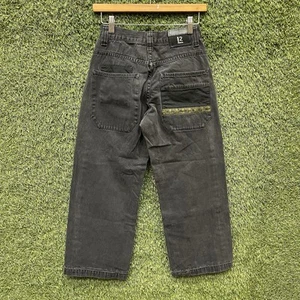 Vintage Levi’s L2 Boys 12 Black Faded Baggy Wide Leg Skater Denim Jeans 90s Y2K - Picture 1 of 10