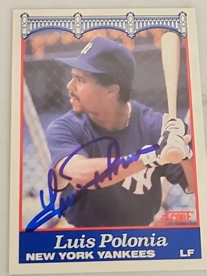 Luis Polonia Signed 1989 Score NatWest Banks NY Yankees - #4  - Image 1 of 2