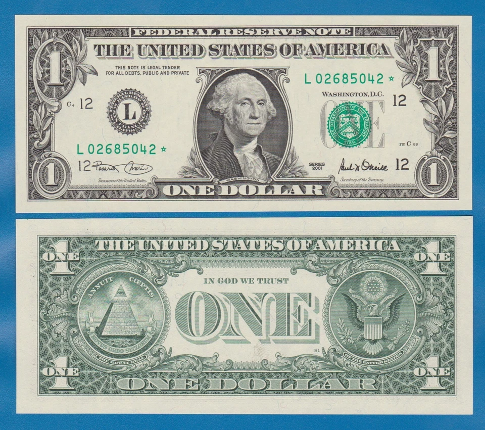 United States 1 Dollar 2001 STAR Replacement L San Francisco California UNC 1926 - Image 1 of 1