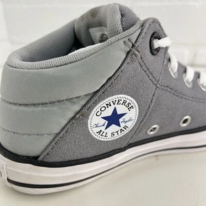 Gr. 1. Kinder Converse All Stars gepolstert. Mid Top. Grau weiße Sneaker Junior Schuhe. - Bild 1 von 12