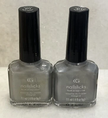2 Covergirl CG NailSlicks встроенный верхнее пальто лак для ногтей 271 серебро Belle 0,4 унц - Изображение 1 из 3