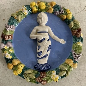Vintage Della Robbia Stil Kind Christkind Jesuskind 10" Wandrelief Italien - Bild 1 von 2