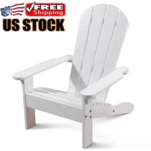Children Outdoor Chair Patio Furniture Wood Arched Long Lasting Back Yard White - Picture 1 of 6