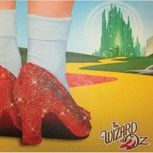 "Zapatos rojos lona brillante arte de pared imagen viaje a la tierra mago de Oz 15" - Imagen 1 de 1