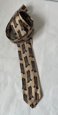 vintage SILK necktie skinny 2 1/2" allover MEDALS print nos deadstock