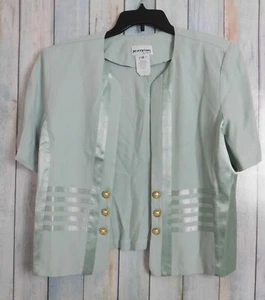 Vintage Damen Anzug Sakko 14 hellgrün Satin seitlich Goldknöpfe Wahrnehmungen - Bild 1 von 6