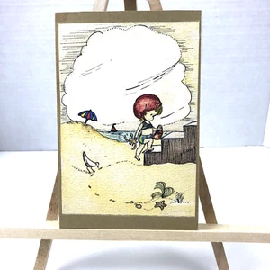 Vintage Joan Walsh Anglund Colored Illustration Print On Board Nursery Collectio - Picture 1 of 7